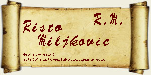 Risto Miljković vizit kartica